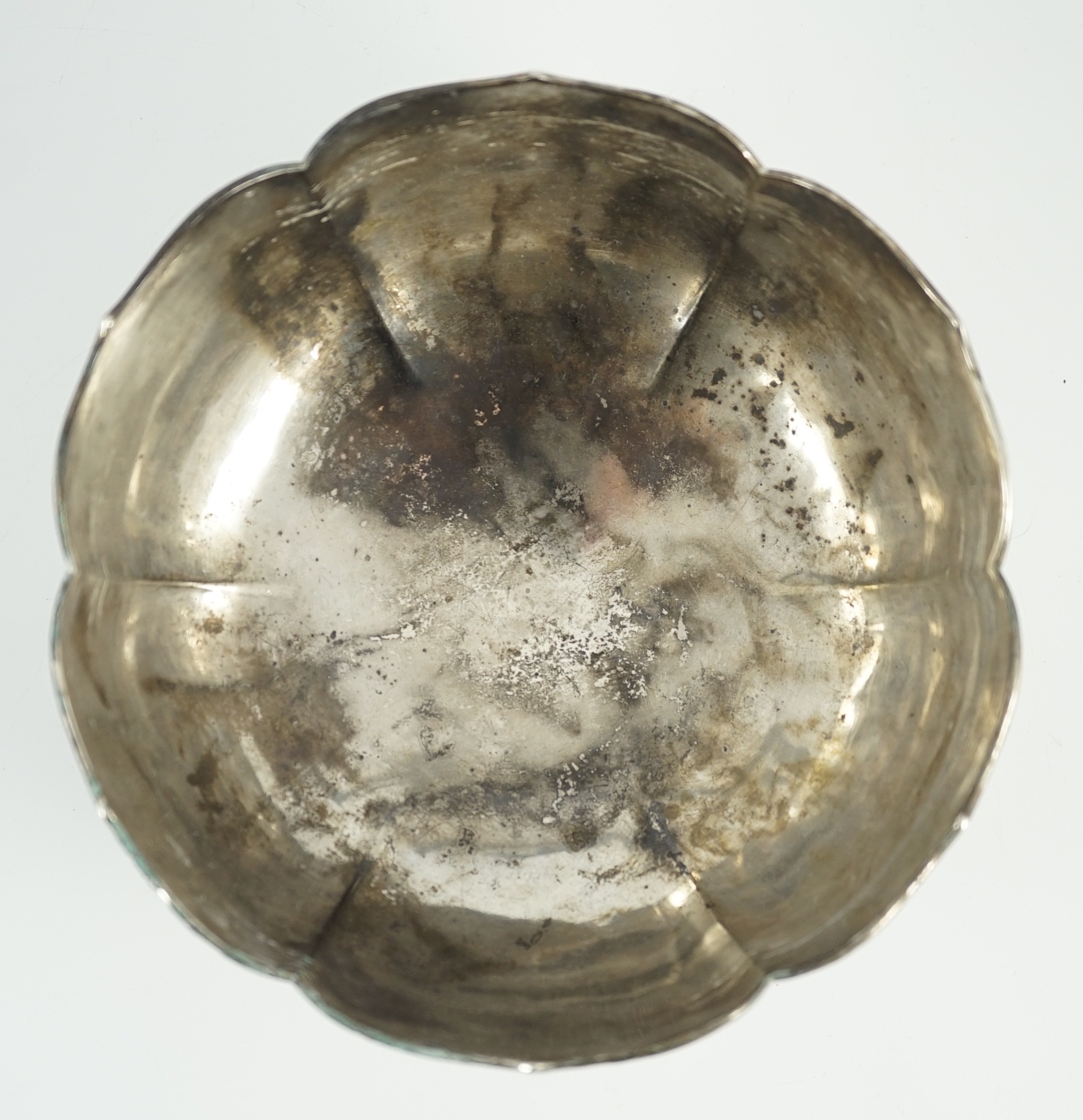 A late 19th century Chinese Export silver circular bowl, by Chong Woo, Hong Kong